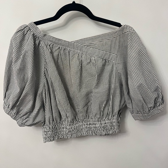 Rachel Comey Delirium top puff-sleeve seersucker// off the shoulder// size M - Picture 5 of 10
